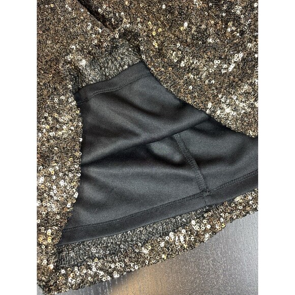 Badgley Mischka Mark & James Sequin Dress Black Gold Size Large Sleeveless - Picture 9 of 11